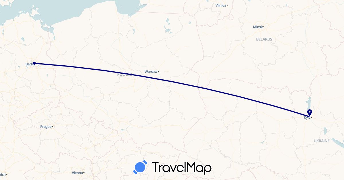TravelMap itinerary: driving in Germany, Ukraine (Europe)